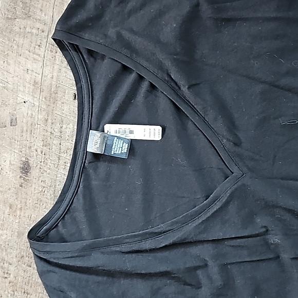 Victoria Secret Black Flowy Boxy Batwing sleeve V neck Tee - Picture 4 of 5